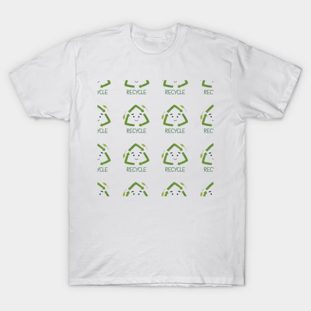 Pattern with recycling symbol T-Shirt by DanielK